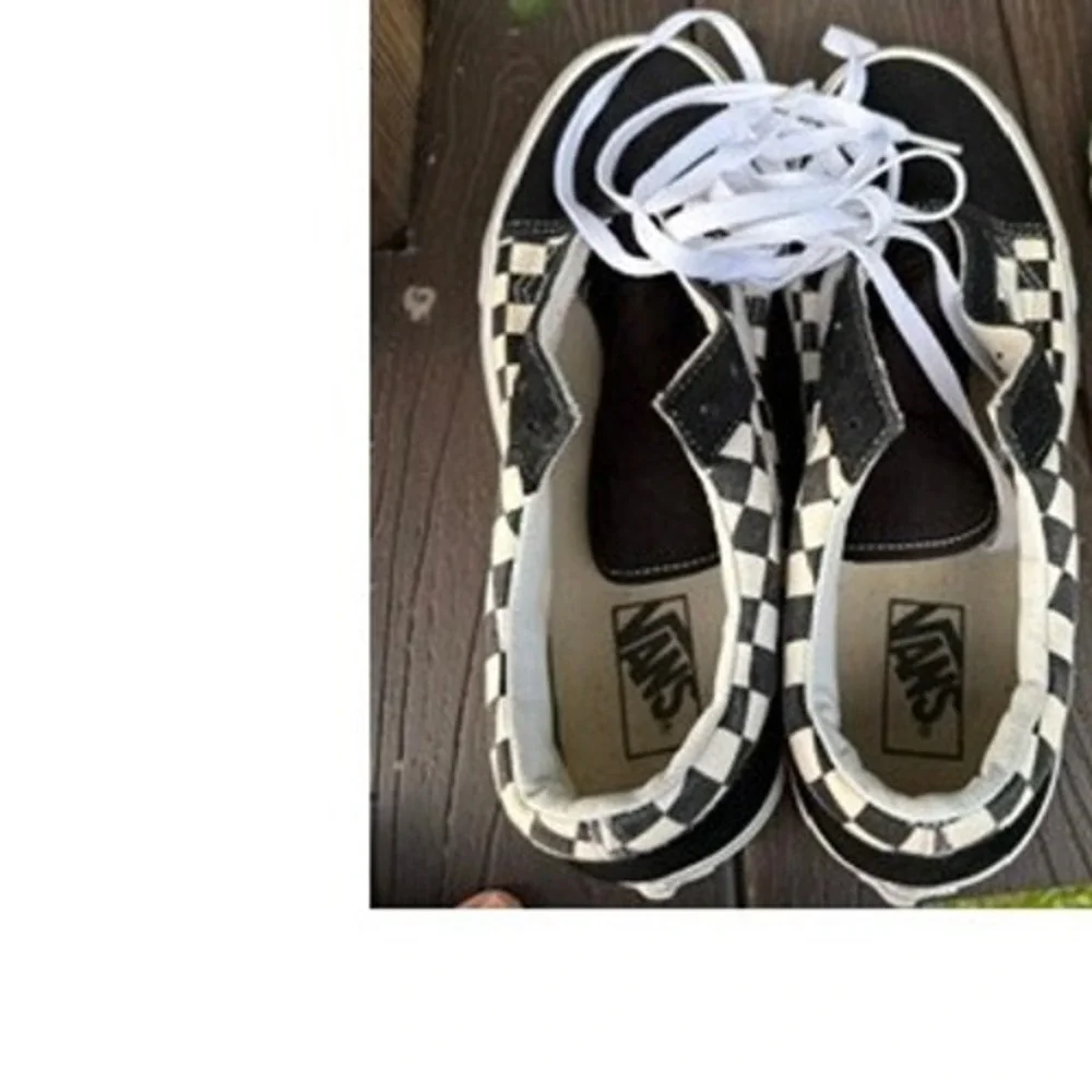 Vans Old Skool Checkerboard Black White Suede Canvas Skate Shoes Mens 10